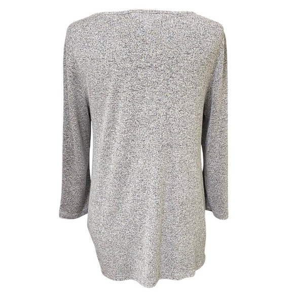 Market & Spruce Gray Brushed Knit Twist Front Top Soft Casual Small - Picture 4 of 7